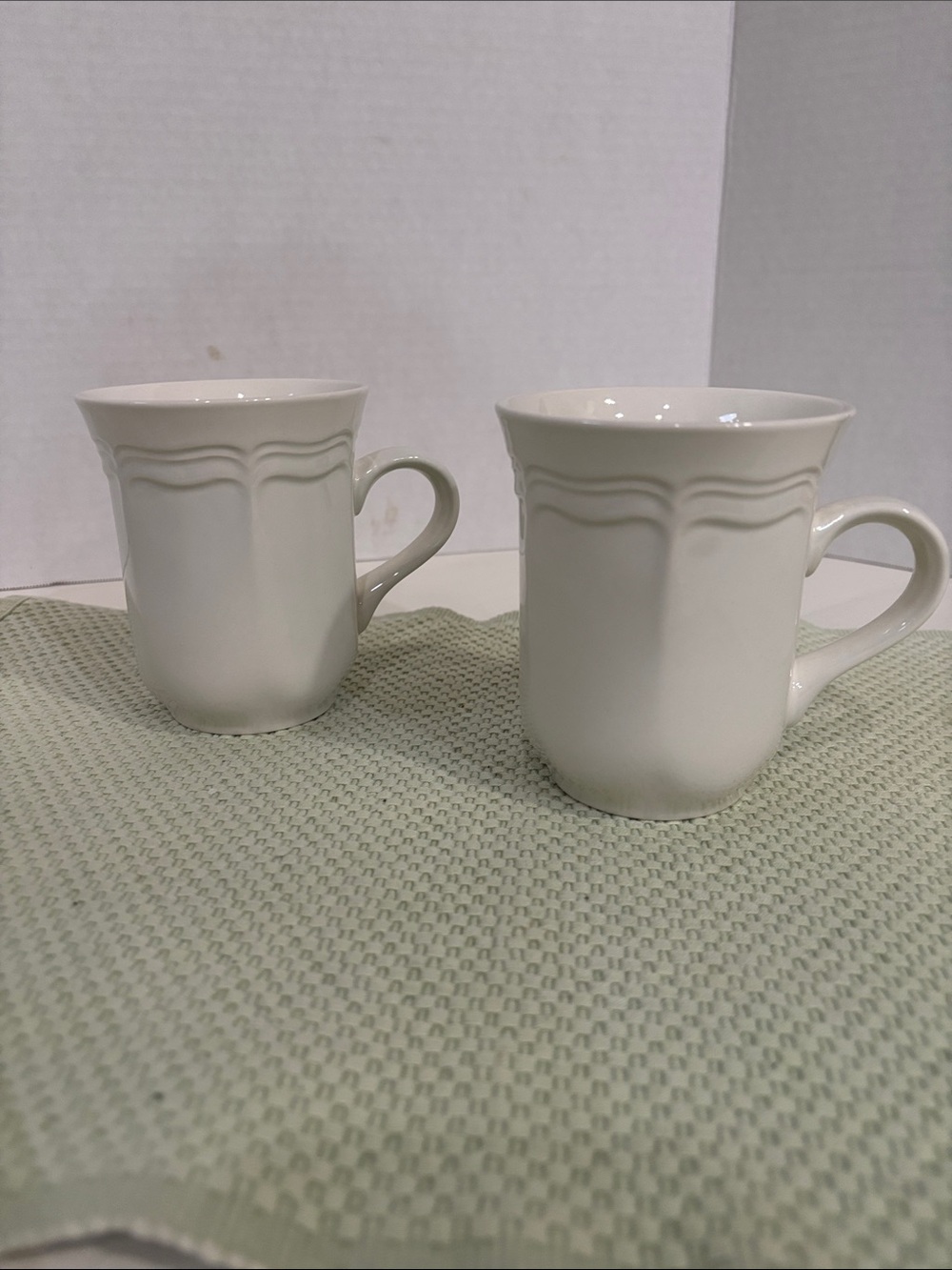 2-Mikasa French Countryside F9000 White Mugs